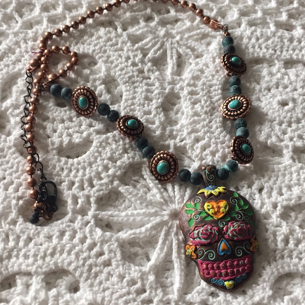 Sugar Skull Pendant Necklace